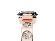 Emerald Cut Tension Style Engagement Ring Setting for a Black Center | Flush Set Accents | Rose Gold