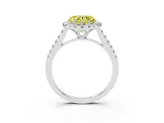 Heart-Shaped Raised Halo Engagement Ring Setting for a Fancy Yellow Lab-Grown Diamond | White Gold