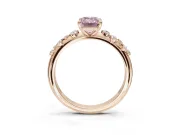 Emerald Cut Graduated Solitaire Engagement Ring Setting for a Fancy Pink Lab-Grown Diamond | Rose Gold