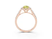 Marquise Raised Halo Engagement Ring Setting for a Fancy Yellow Lab-Grown Diamond | Rose Gold