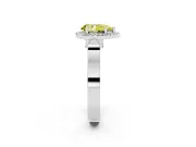 Pear-Shaped Halo Engagement Ring Setting for a Fancy Yellow Lab-Grown Diamond | Pavé Panel Shoulders | White Gold