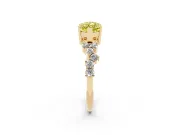 Marquise Scattered Accent Engagement Ring Setting for a Fancy Yellow Lab-Grown Diamond | Yellow Gold