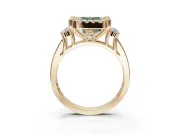 Asscher Cut Halo Engagement Ring Setting for a Fancy Green Lab-Grown Diamond | Graduated Channel Band | Yellow Gold