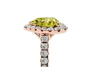 Heart-Shaped Raised Halo Engagement Ring Setting for a Fancy Yellow Lab-Grown Diamond | Rose Gold