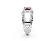 Emerald Cut Split Shank Pavé Engagement Ring Setting for a Fancy Pink Lab-Grown Diamond | Platinum