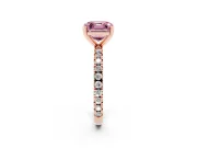 Asscher Cut Pavé Engagement Ring Setting for a Fancy Pink Lab-Grown Diamond | Rose Gold