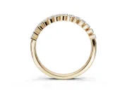 Marquise Lab-Grown Diamond Slanted Half Eternity Wedding Band | Tip Cups | Yellow Gold
