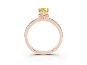 Pear-Shaped Channel Set Engagement Ring Setting for a Fancy Yellow Lab-Grown Diamond | Rope Collar | Rose Gold