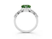 Heart-Shaped Accented Engagement Ring Setting for a Fancy Green Lab-Grown Diamond | White Gold