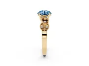 Round Vintage Engagement Ring Setting for a Fancy Blue Lab-Grown Diamond | Yellow Gold