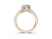 Heart-Shaped Pavé Solitaire Engagement Ring Setting | Crossover Gallery | Rose Gold