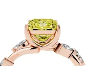 Princess Cut Twisted Vine Engagement Ring Setting for a Fancy Yellow Lab-Grown Diamond | Rose Gold