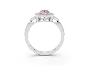 Pear-Shaped Milgrain Halo Engagement Ring Setting for a Fancy Pink Lab-Grown Diamond | Graduated Pavé | Platinum