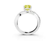 Cushion Cut Twist Engagement Ring Setting for a Fancy Yellow Lab-Grown Diamond | Sterling Silver