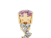 Marquise Scattered Accent Engagement Ring Setting for a Fancy Pink Lab-Grown Diamond | Yellow Gold
