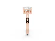 Radiant Cut Diamond Solitaire Ring Set in Rose gold with Prong Head and Smooth Polished Band