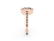 Fancy Black Radiant Cut Diamond Halo Engagement Ring Set in Rose gold with Pavé Band and Round Halo Stones