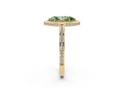 Marquise Sectioned Halo Engagement Ring Setting for a Fancy Green Lab-Grown Diamond | Yellow Gold