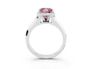 Princess Cut Knife-Edge Halo Engagement Ring Setting for a Fancy Pink Lab-Grown Diamond | Platinum