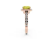 Radiant Cut Accented Halo Engagement Ring Setting for a Fancy Yellow Lab-Grown Diamond | Rose Gold