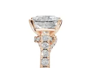 Radiant Cut Pavé Solitaire Engagement Ring Setting | Crossover Gallery | Rose Gold