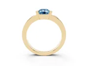 Emerald Cut Tension Style Engagement Ring Setting for a Fancy Blue Lab-Grown Diamond | Yellow Gold