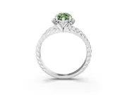 Fancy Green Marquise Cut Diamond Halo Ring Set in Platinum with Twisted Band and Prong Setting