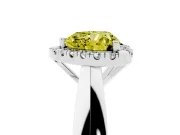 Heart-Shaped Halo Engagement Ring Setting for a Fancy Yellow Lab-Grown Diamond | Square Profile Band | White Gold