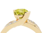 Radiant Cut Graduated Bypass Engagement Ring Setting for a Fancy Yellow Lab-Grown Diamond | Split Shank | Yellow Gold