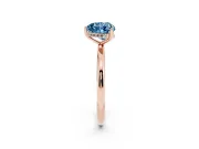 Heart-Shaped Micro-Prong Hidden Halo Engagement Ring Setting for a Fancy Blue Lab-Grown Diamond | Plain Band | Rose Gold