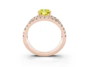 Cushion Cut Pavé Engagement Ring Setting for a Fancy Yellow Lab-Grown Diamond | Rose Gold - Design NV-24679