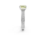 Asscher Cut Domed Pavé Engagement Ring Setting for a Fancy Yellow Lab-Grown Diamond | Sterling Silver