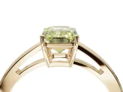 Emerald Cut Cathedral Engagement Ring Setting for a Fancy Yellow Lab-Grown Diamond | Yellow Gold - Design NV-24626