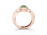 Pear-Shaped Halo Engagement Ring Setting for a Fancy Green Lab-Grown Diamond | Plain Tapered Band | Rose Gold