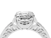 Asscher Cut Floral Pavé Engagement Ring Setting | Petal Accents | Platinum