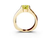 Round Half Bezel Solitaire Engagement Ring Setting for a Fancy Yellow Lab-Grown Diamond | Wide Band | Yellow Gold
