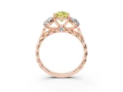 Marquise Three Stone Engagement Ring Setting for a Fancy Yellow Lab-Grown Diamond | Braided Band | Rose Gold