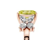 Emerald Cut Floral Engagement Ring Setting for a Fancy Yellow Lab-Grown Diamond | Rose Gold