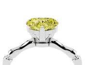 Heart-Shaped Bamboo Engagement Ring Setting for a Fancy Yellow Lab-Grown Diamond | White Gold
