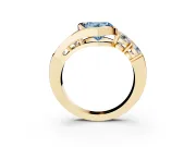 Heart-Shaped Bezel Bypass Engagement Ring Setting for a Fancy Blue Lab-Grown Diamond | Yellow Gold