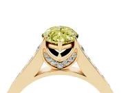 Marquise Graduated Pavé Engagement Ring Setting for a Fancy Yellow Lab-Grown Diamond | Yellow Gold