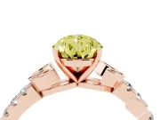 Pear-Shaped Leaf Pavé Engagement Ring Setting for a Fancy Yellow Lab-Grown Diamond | Rose Gold