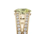 Oval Split Shank Pavé Engagement Ring Setting for a Fancy Yellow Lab-Grown Diamond | Yellow Gold