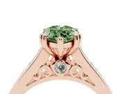 Marquise Channel Engagement Ring Setting for a Fancy Green Lab-Grown Diamond | Rose Gold - Design NV-24671