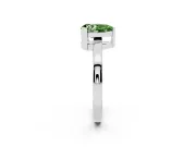 Fancy Green Pear Cut Diamond Solitaire Ring Set in White gold with Prong Head and Smooth Polished Band