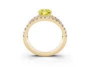 Cushion Cut Pavé Engagement Ring Setting for a Fancy Yellow Lab-Grown Diamond | Yellow Gold - Design NV-24679
