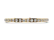 Round Lab-Grown Diamond Box Set Tennis Bracelet | Stepped Square Frames | Yellow Gold