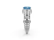 Radiant Cut Vintage Milgrain Engagement Ring Setting for a Fancy Blue Lab-Grown Diamond | Hidden Halo | Platinum