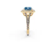 Asscher Cut Halo Engagement Ring Setting for a Fancy Blue Lab-Grown Diamond | Yellow Gold - Design NV-24799