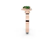 Heart-Shaped Halo Engagement Ring Setting for a Fancy Green Lab-Grown Diamond | Pointed Pave Shoulders | Rose Gold